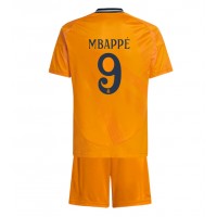 Dres Real Madrid Kylian Mbappe #9 Preč pre deti 2024-25 Krátky Rukáv (+ trenírky)